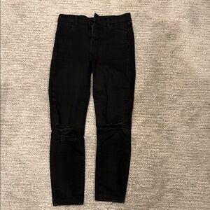 Brand New J Brand Black Ripped Knee Skinny Jeans
